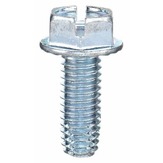 Hex Washer Head Slotted Thread Cutting Screws Type F, Zinc